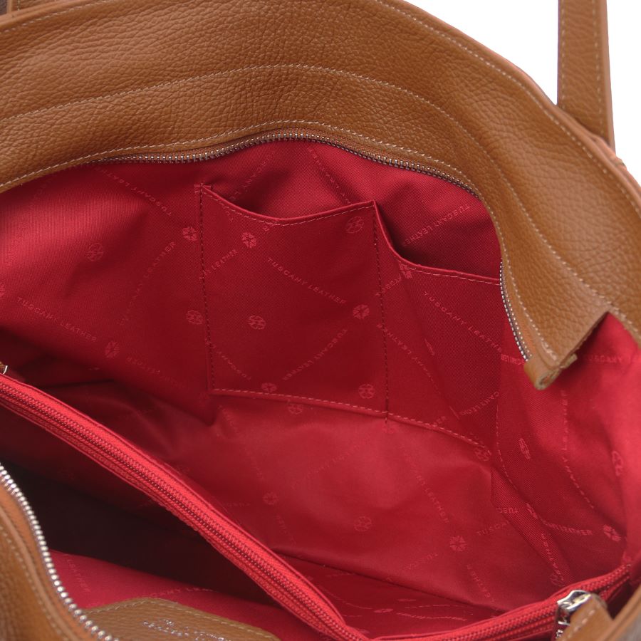 TL Bag - Shopping Tasche Leder Cognac