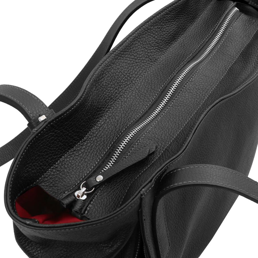 TL Bag - Shopping Tasche Leder Schwarz
