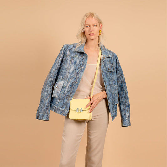 Tilda Umhängetasche Lemon aus Glattleder