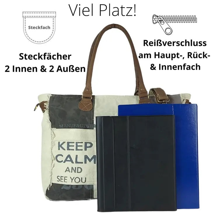 Keep Calm XXL Shopper Tasche Canvas