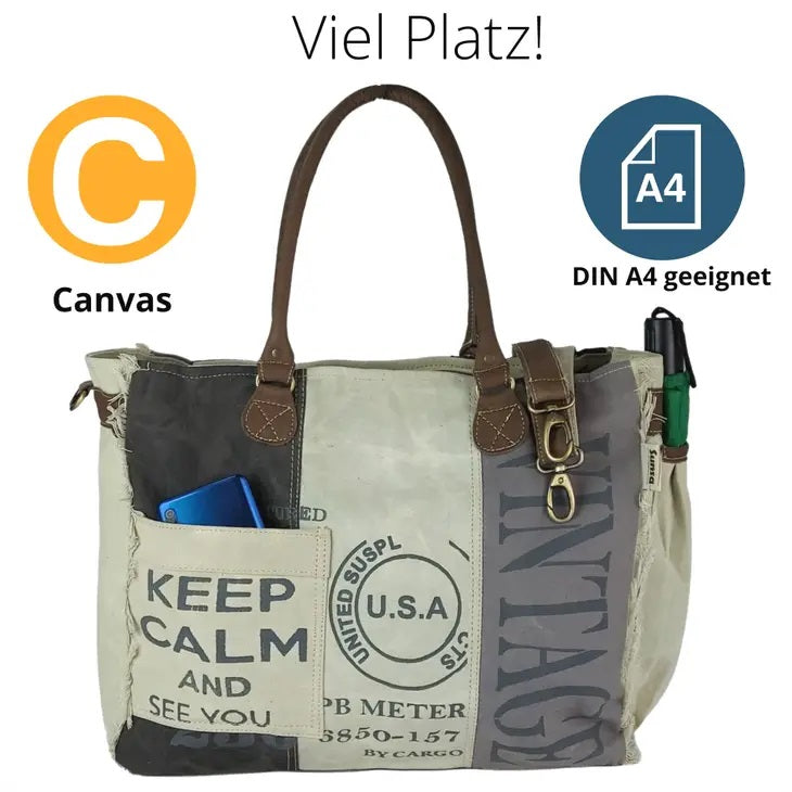 Keep Calm XXL Shopper Tasche Canvas