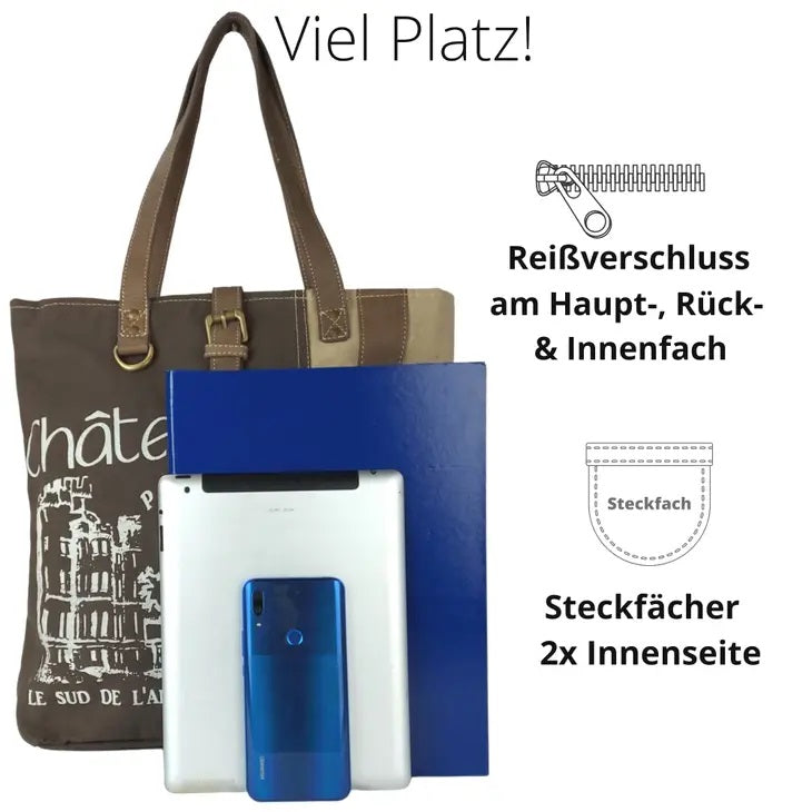 Chateau Schultertasche aus Canvas