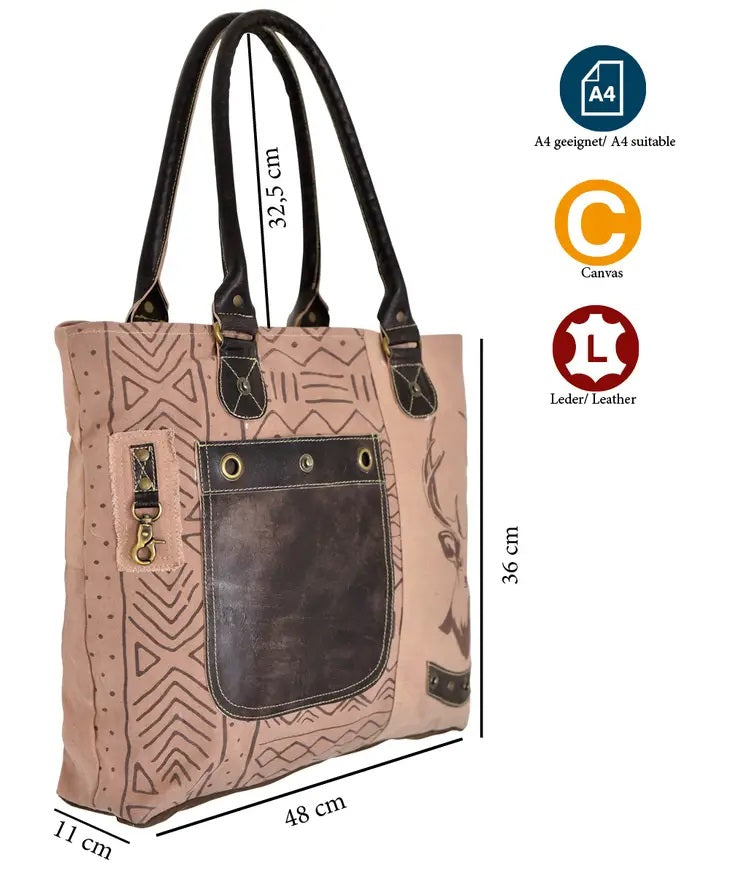 Domelo Shopper Handtasche mit Hirschmotiv