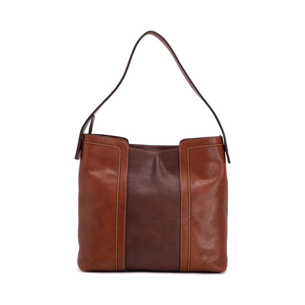 GC Schultertasche Leder Cognac