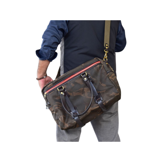 Vintage Canvas Traveller Tasche Camouflage