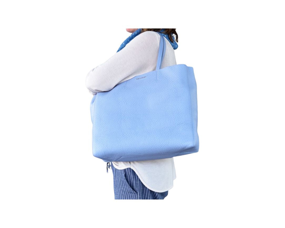 Le Sac Hellblau Shopper aus Leder