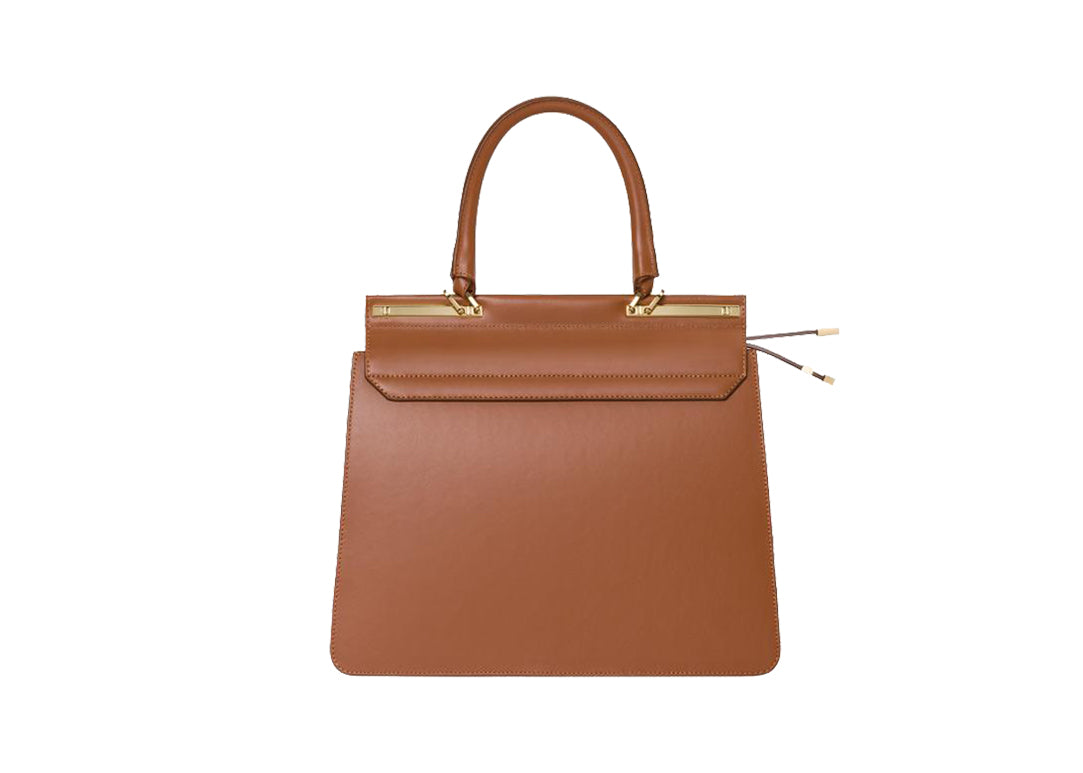 Marlene 13" Handtasche Cognac Glattleder