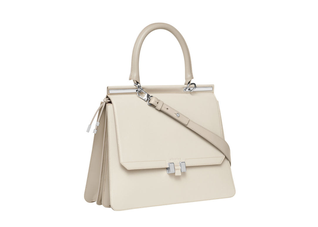 Marlene 13" Handtasche Sand Glattleder