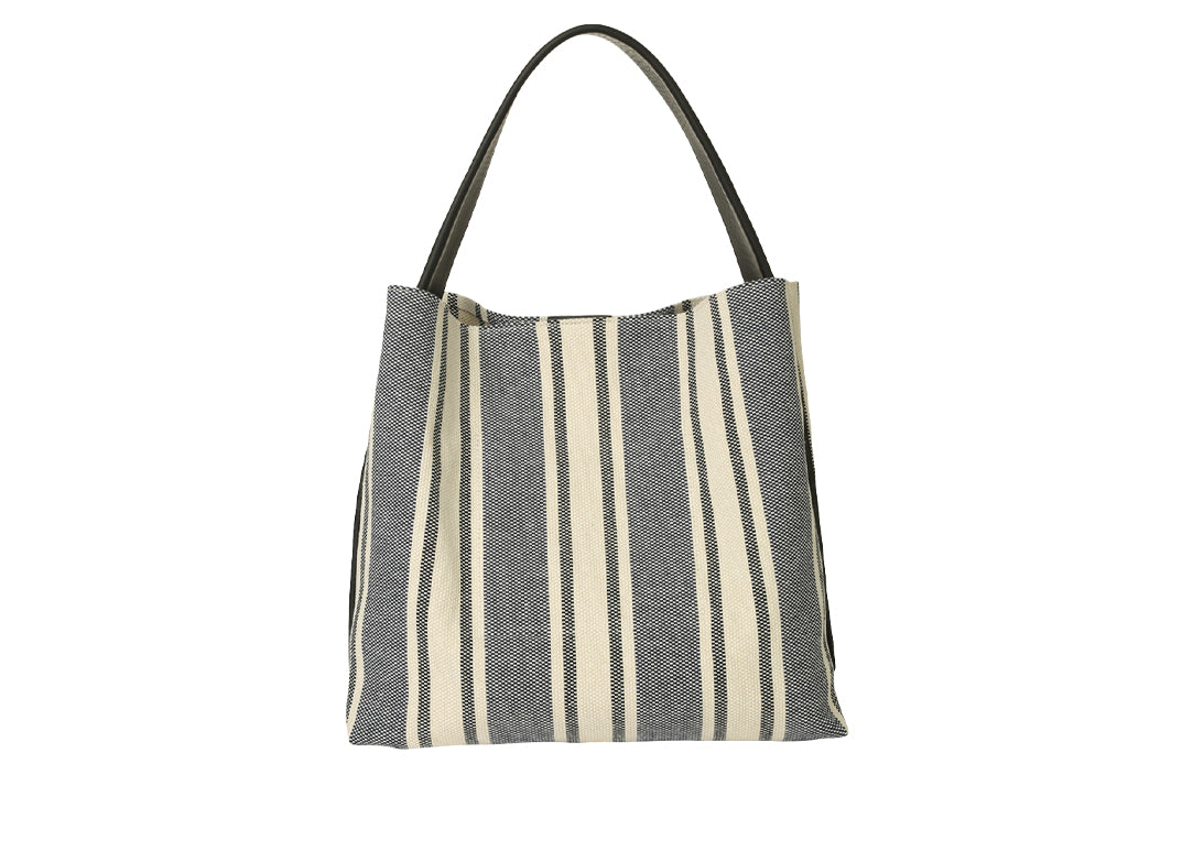 Jackie Schultertasche Blau aus Canvas und Leder