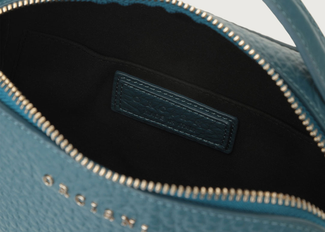 Mini Bag Umhängetasche Blau aus Leder