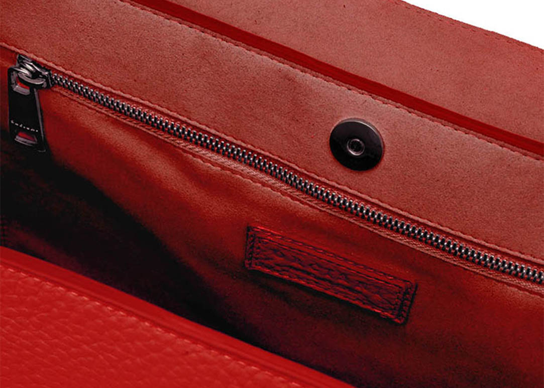 Sveva Schultertasche Rot aus Leder