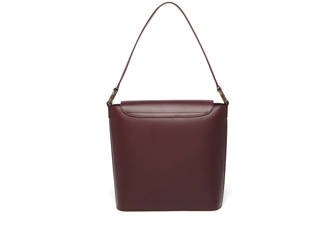 Luca Schultertasche Plum aus Glattleder