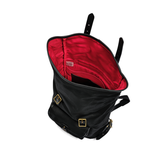Vintage Canvas Rolltop Rucksack Schwarz