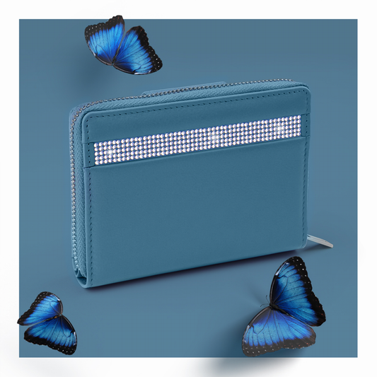 Reissverschlussbörse blau