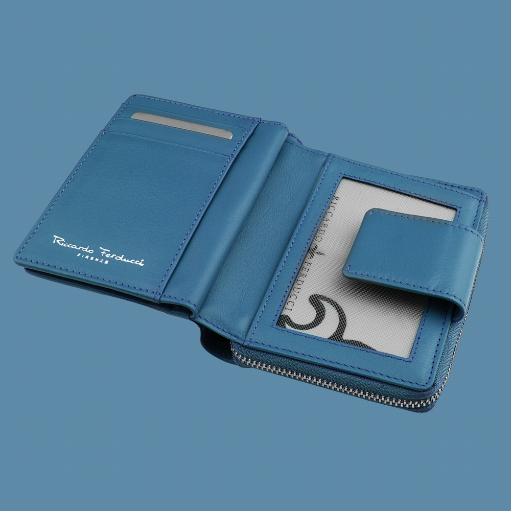 Reissverschlussbörse blau