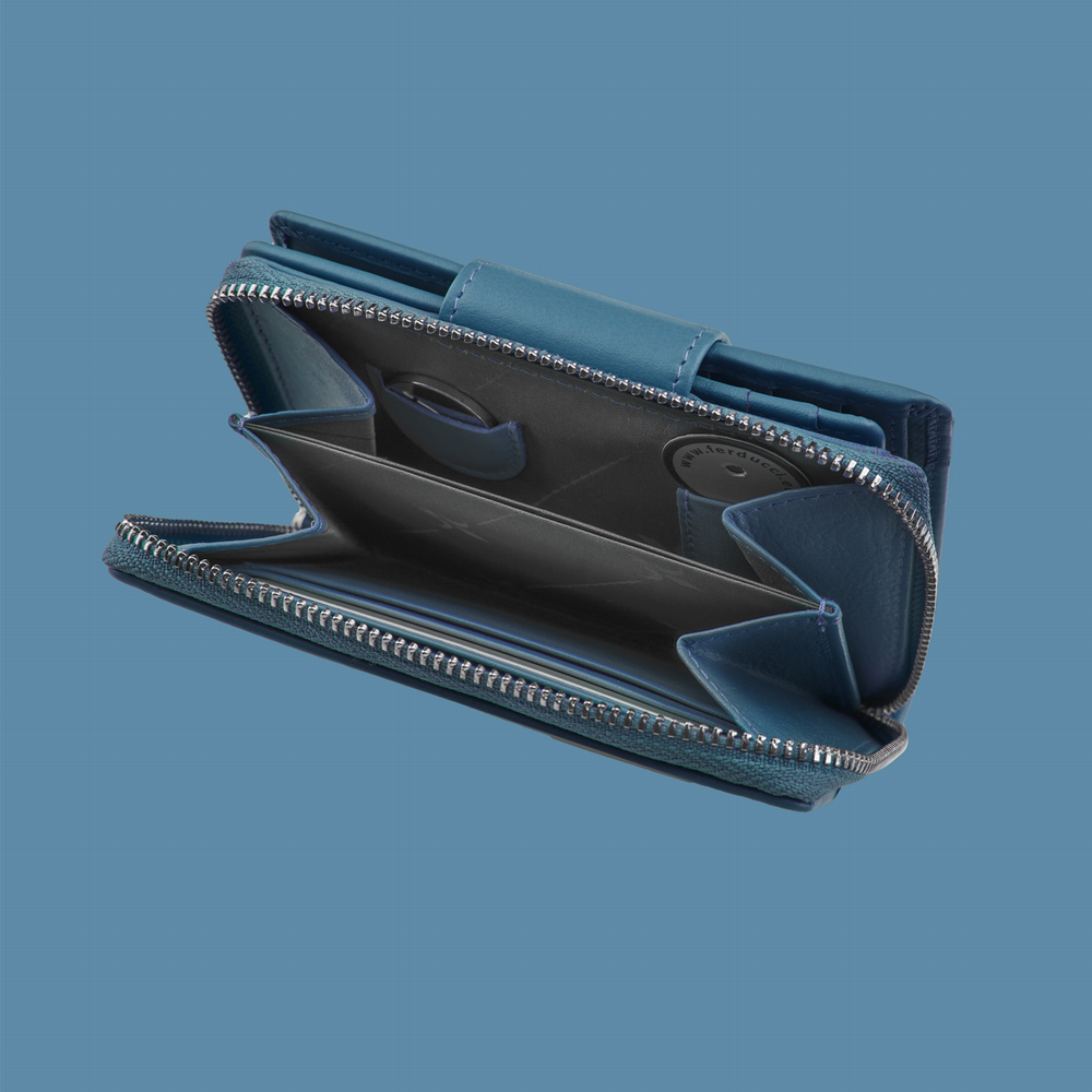 Reissverschlussbörse blau