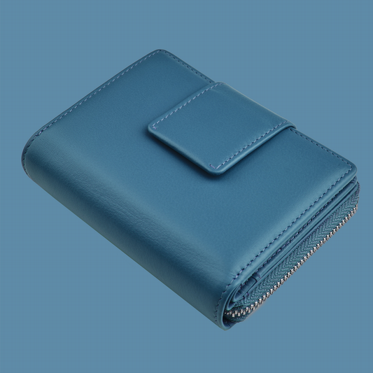 Reissverschlussbörse blau