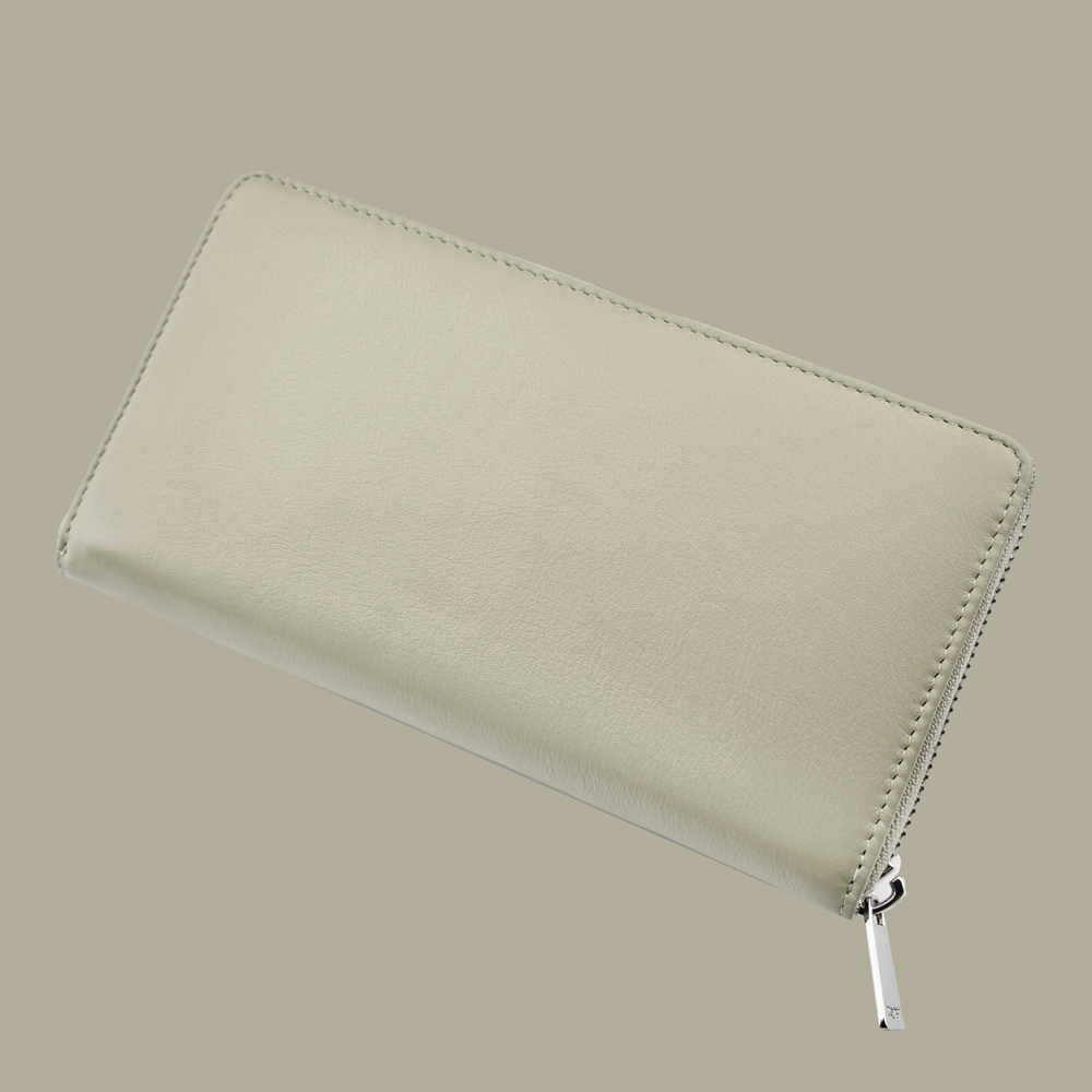 Breitbörse mit Reissverschluss beige