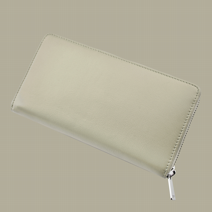 Breitbörse mit Reissverschluss beige