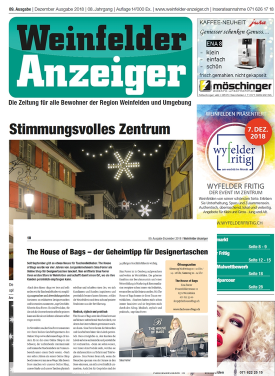 Weinfelder Anzeiger Bericht über The House Of Bags