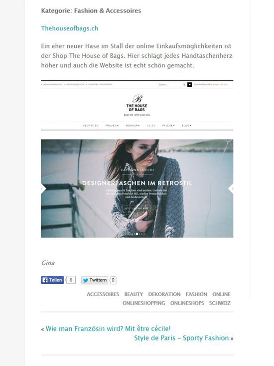 Style Notes Bericht über The House Of Bags