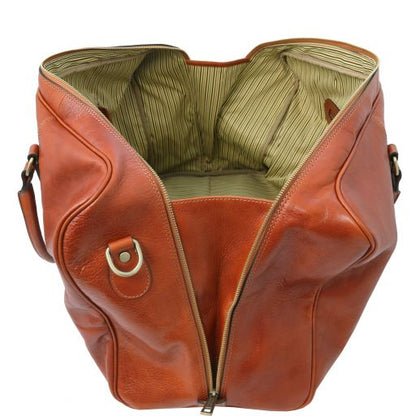 TL Voyager Reisetasche Leder  Vorderfach Dunkelbraun