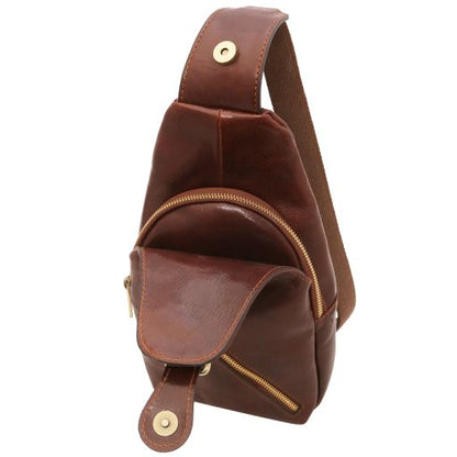 Kevin - Brusttasche aus Leder Braun