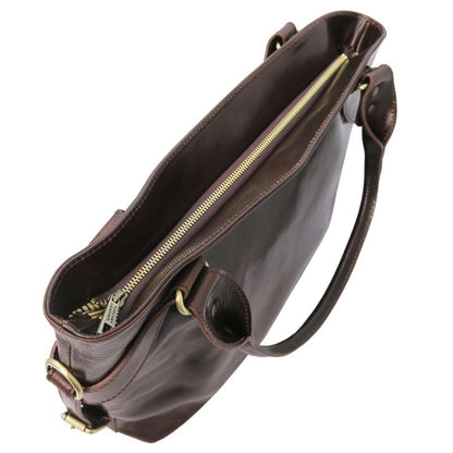 Ilenia - Henkeltasche aus Leder-Schwarz