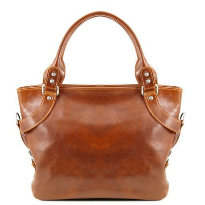 Ilenia - Henkeltasche aus Leder Honig