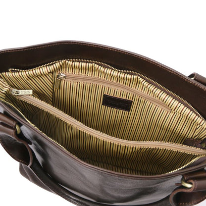 Ilenia - Henkeltasche aus Leder Rot