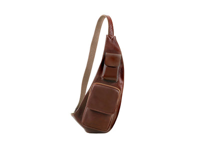 Brusttasche aus Leder Braun