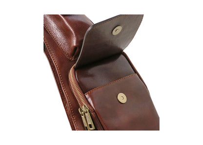 Brusttasche aus Leder Braun