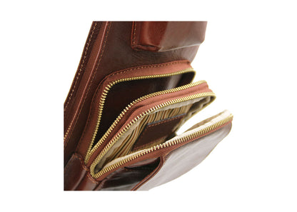 Brusttasche aus Leder Braun