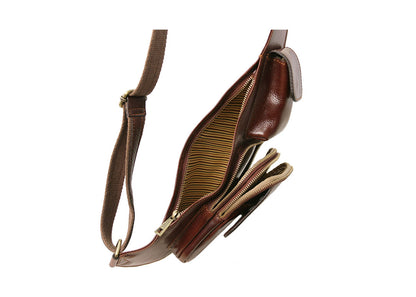 Brusttasche aus Leder Braun