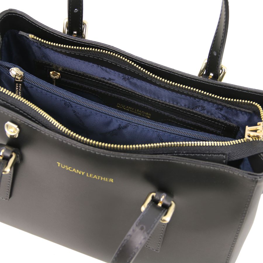 Aura - Handtasche Leder-Schwarz