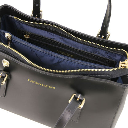 Aura - Handtasche Leder-Schwarz