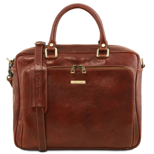 Pisa - Notebook Aktentasche Leder Braun