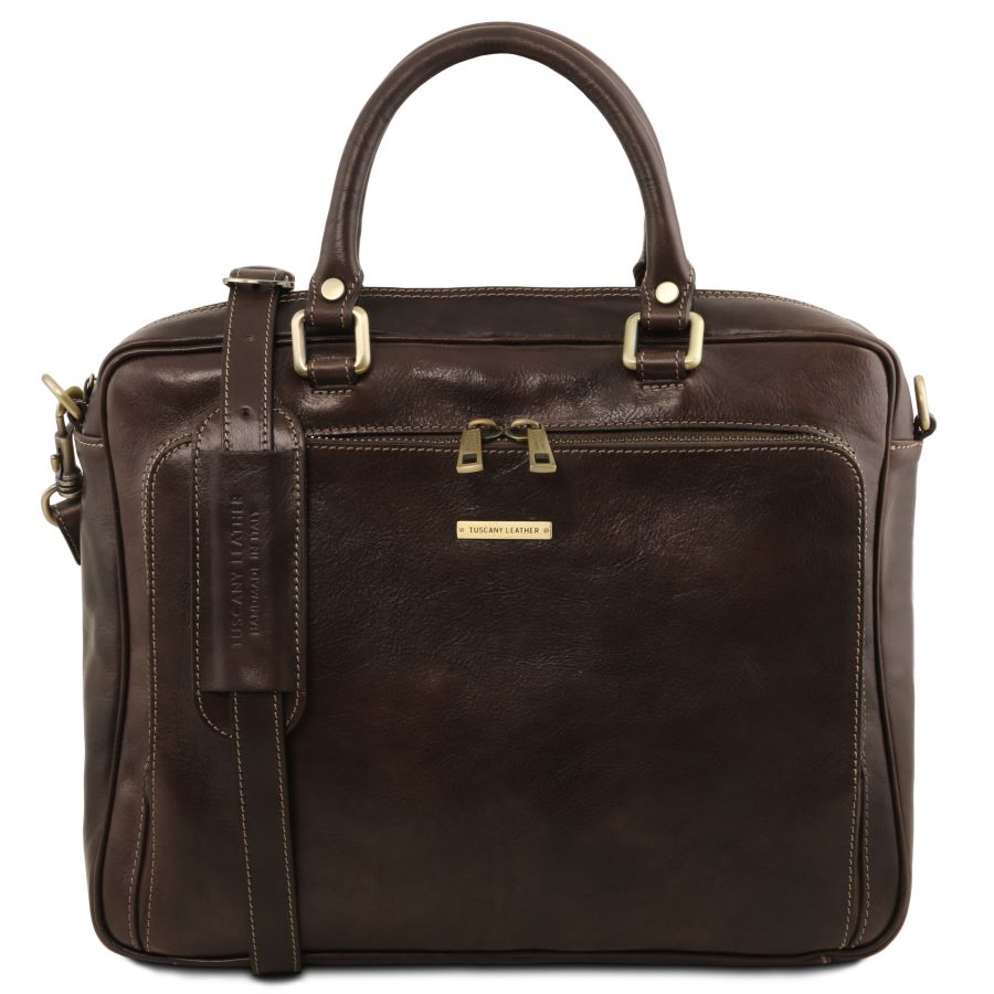 Pisa - Notebook Aktentasche Leder Dunkelbraun
