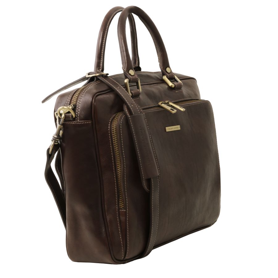 Pisa - Notebook Aktentasche Leder Dunkelbraun