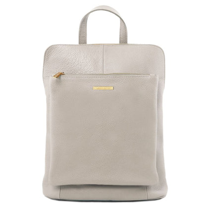 TL Bag - Lederrucksack aus weichem Leder Grau