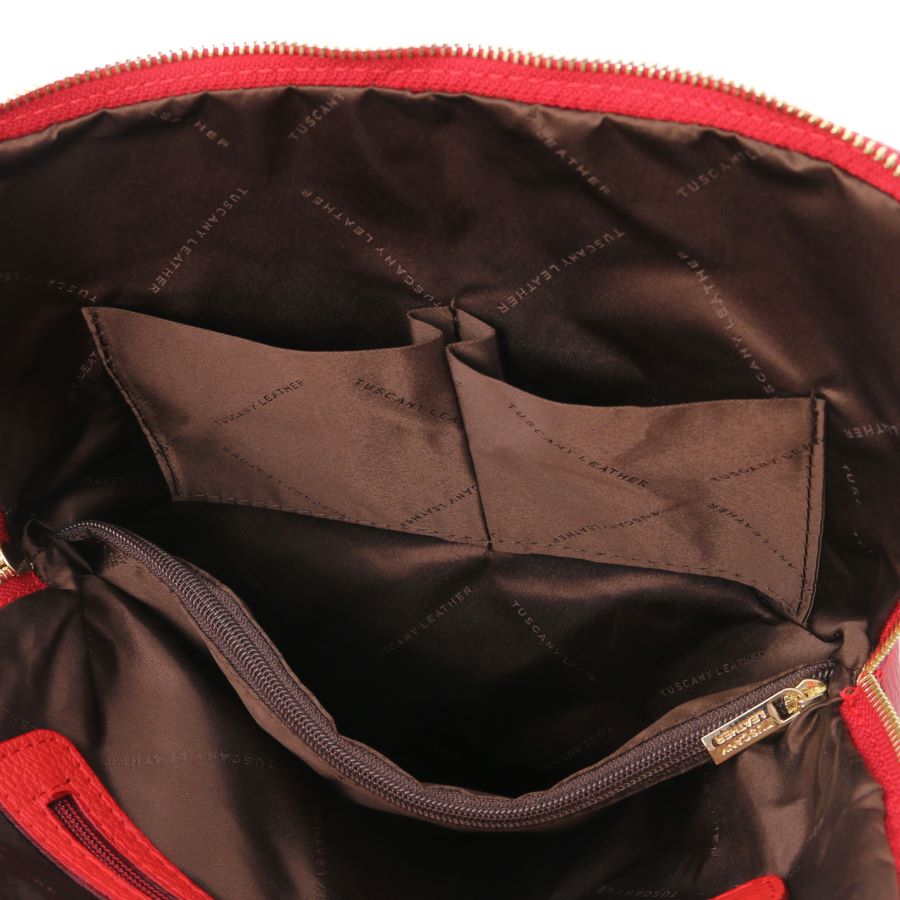 TL Bag - Lederrucksack Leder Rot