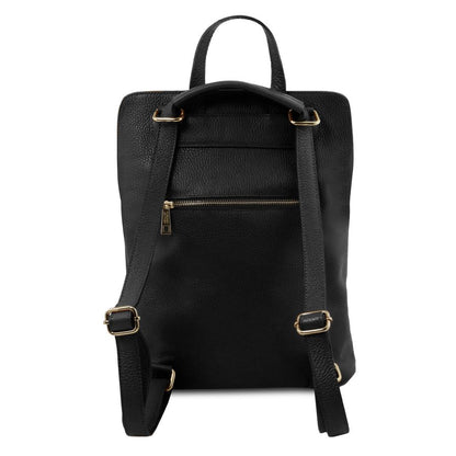TL Bag - Lederrucksack aus weichem Leder Schwarz