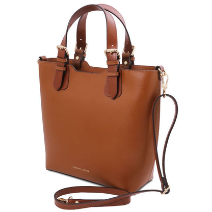 TL Bag - Shopping Tasche aus Saffiano Leder-Schwarz