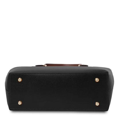 TL Bag - Shopping Tasche aus Saffiano Leder-Schwarz