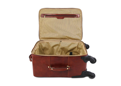 TL Voyager - 4 Rollen Ledertrolley Dunkelbraun