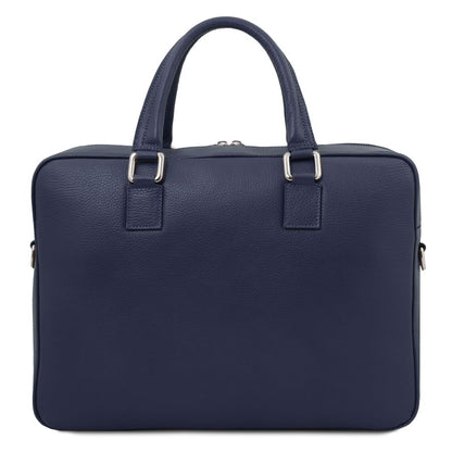 Treviso - Notebook Aktentasche aus Leder Dunkelblau