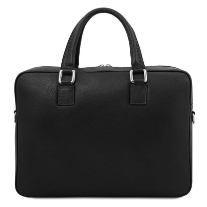 Treviso - Notebook-Aktentasche aus Leder-Schwarz