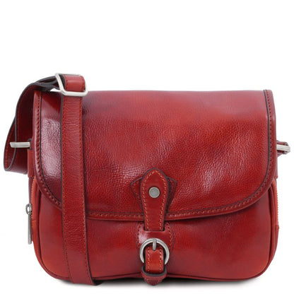 Alessia - Schultertasche Leder Rot