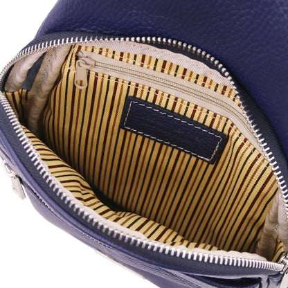 Albert - Brusttasche aus weichem Leder-Dunkelblau