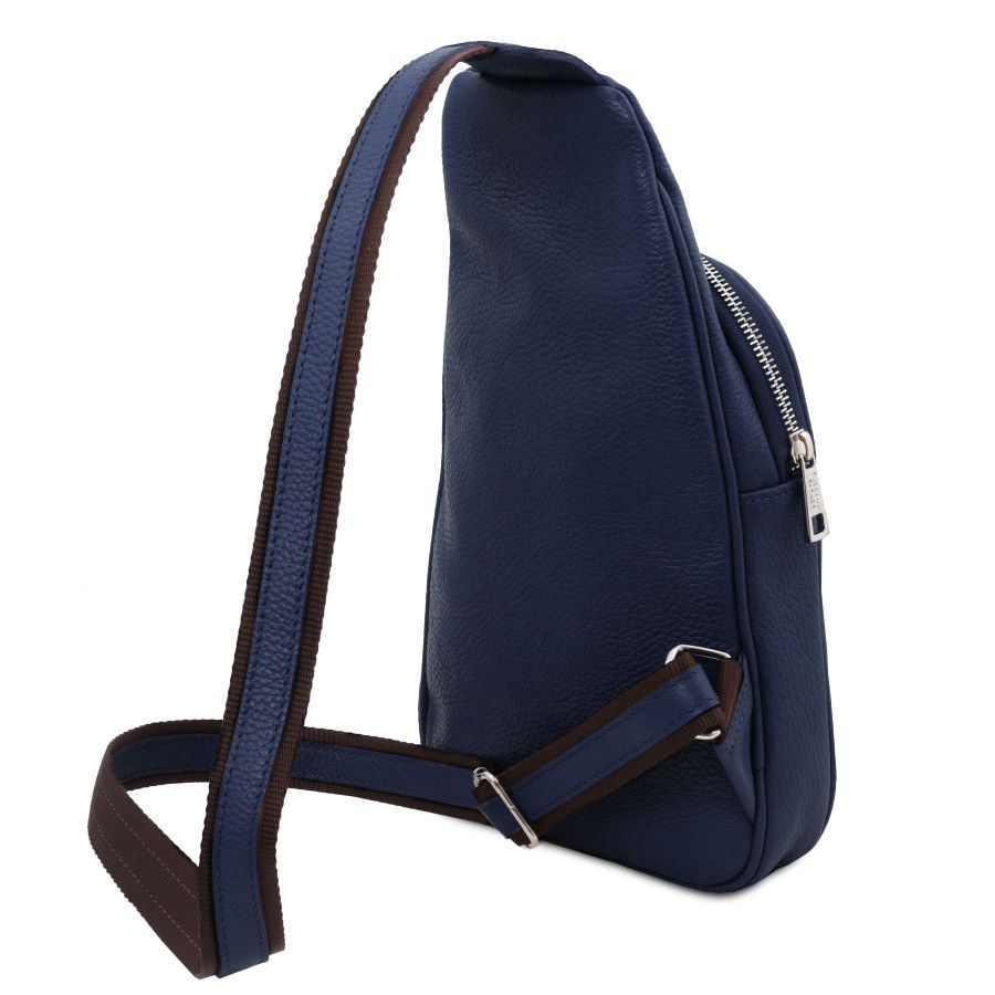 Albert - Brusttasche aus weichem Leder-Dunkelblau
